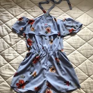 Periwinkle floral romper